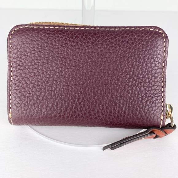 Dooney & Bourke Pebble Grain Zip Around Wallet Bordeaux Color - Picture 3 of 7